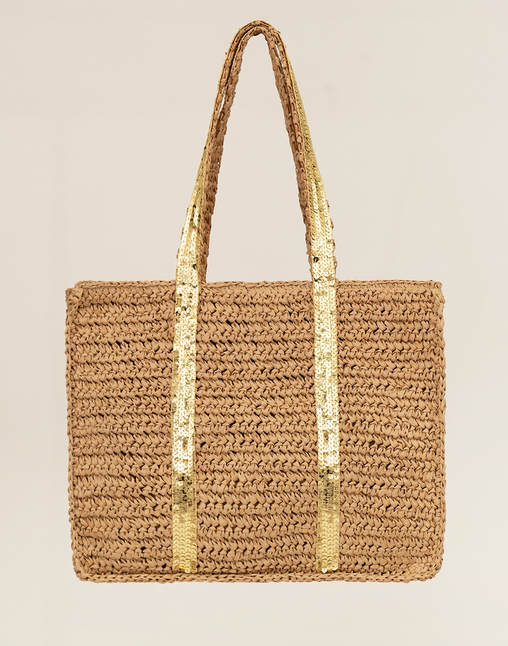 Strand tas met goudkleurigen pailetten