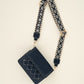 Hippe donkere jeans tas met gave strap
