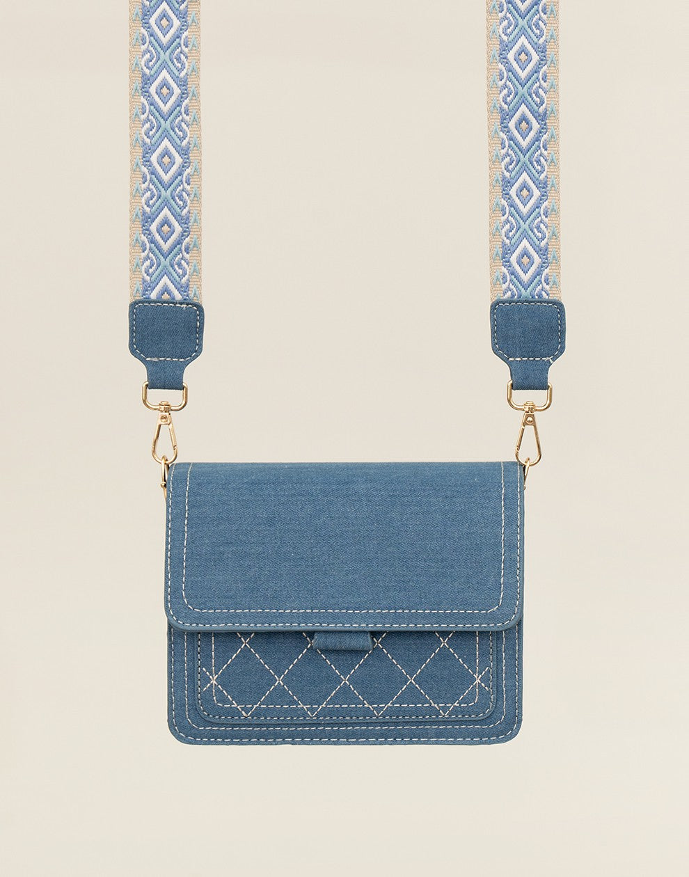 Hippe Jeans tas met gave strap