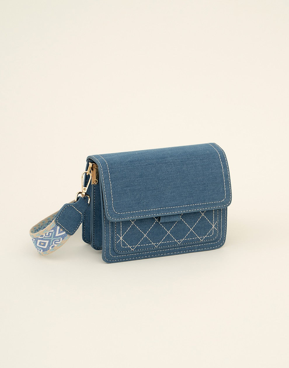 Hippe Jeans tas met gave strap