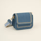 Trendy jeans tas met bewerkte strap