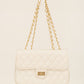 Trendy gewatteerde schoudertas wit