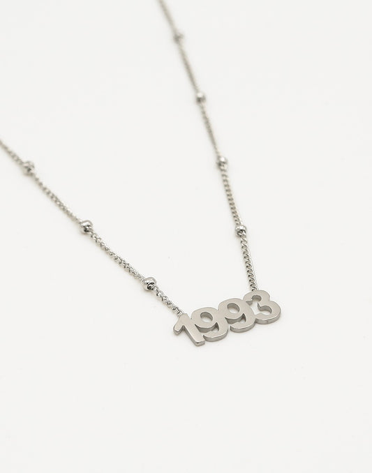 Ketting jaartal 1993 zilverkleurig