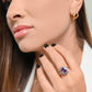 vintage ring stenen lila bloem