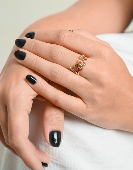 ring love goudkleurig