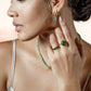 vintage ring stenen groene bloem
