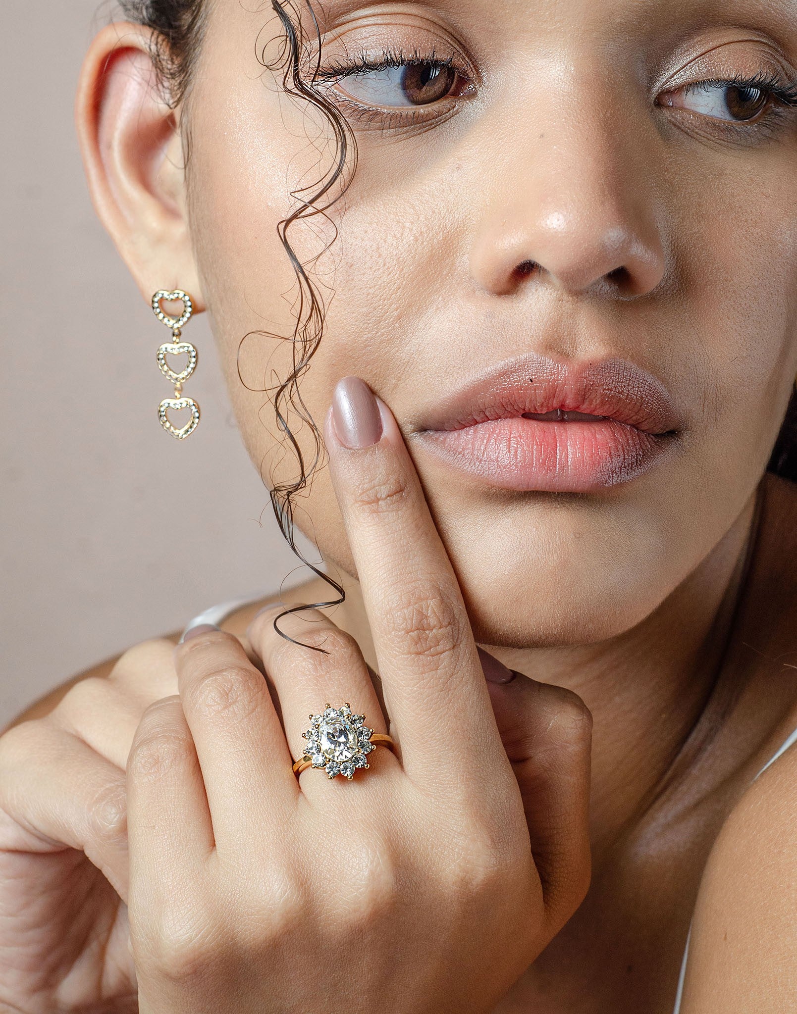 vintage ring stenen kristal bloem