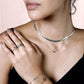 ring open clover silver-colored