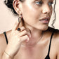 OVAL PENDANT ZIRCONIA EARRINGS black