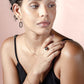 OVAL PENDANT ZIRCONIA EARRINGS black
