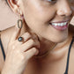 OVAL PENDANT ZIRCONIA EARRINGS black