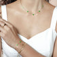 Ketting klavers lime goudkleurig