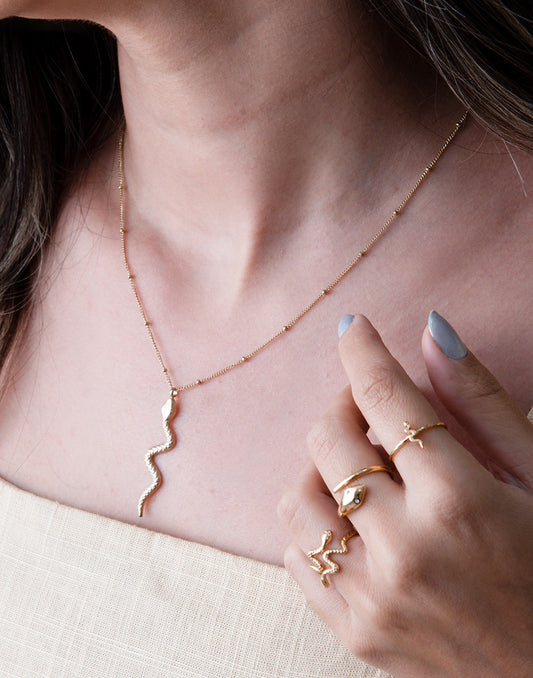 Ketting slang goudkleurig