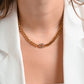Ketting DD met strass goudkleurig