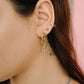 Stud earring link with rhinestone heart gold-colored