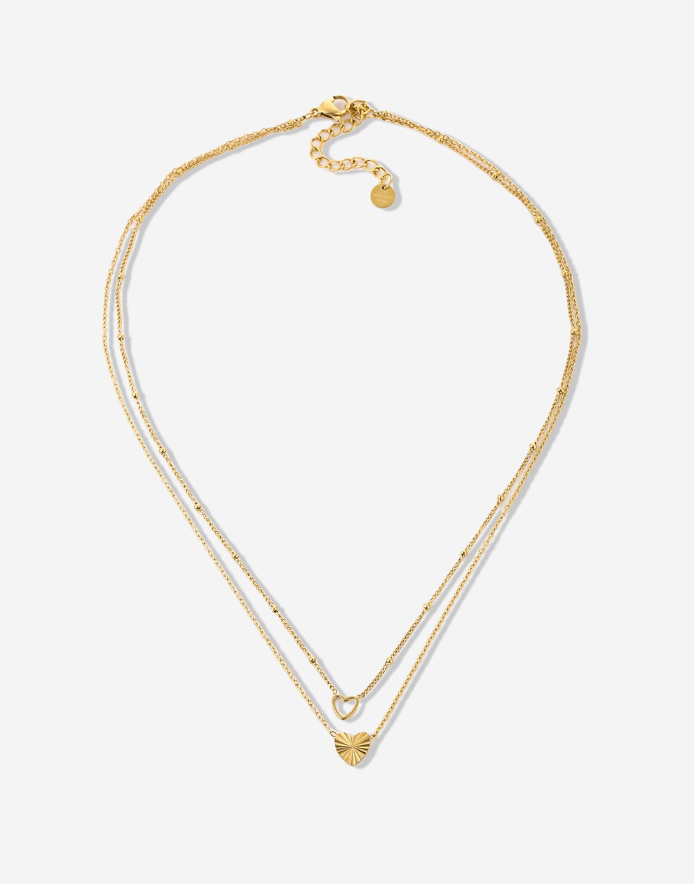 ketting twee hartjes goudkleurig