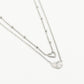 ketting twee hartjes zilverkleurig