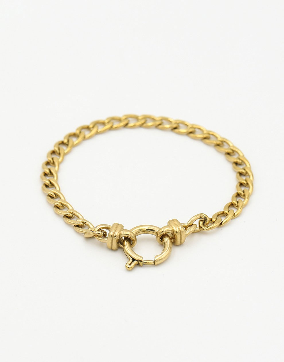 armband vintage rond slotje goudkleurig
