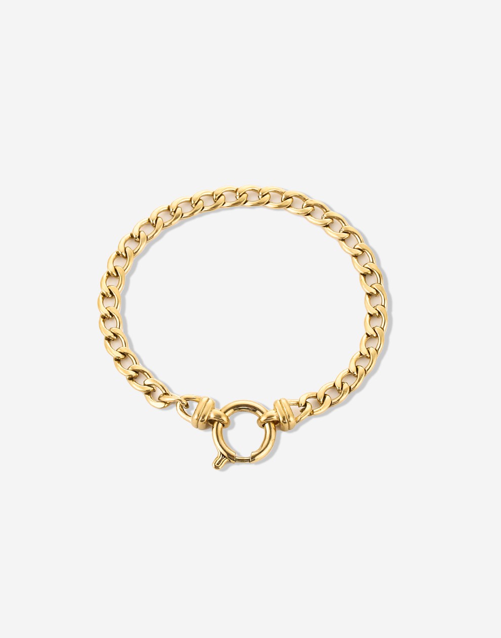 armband vintage rond slotje goudkleurig