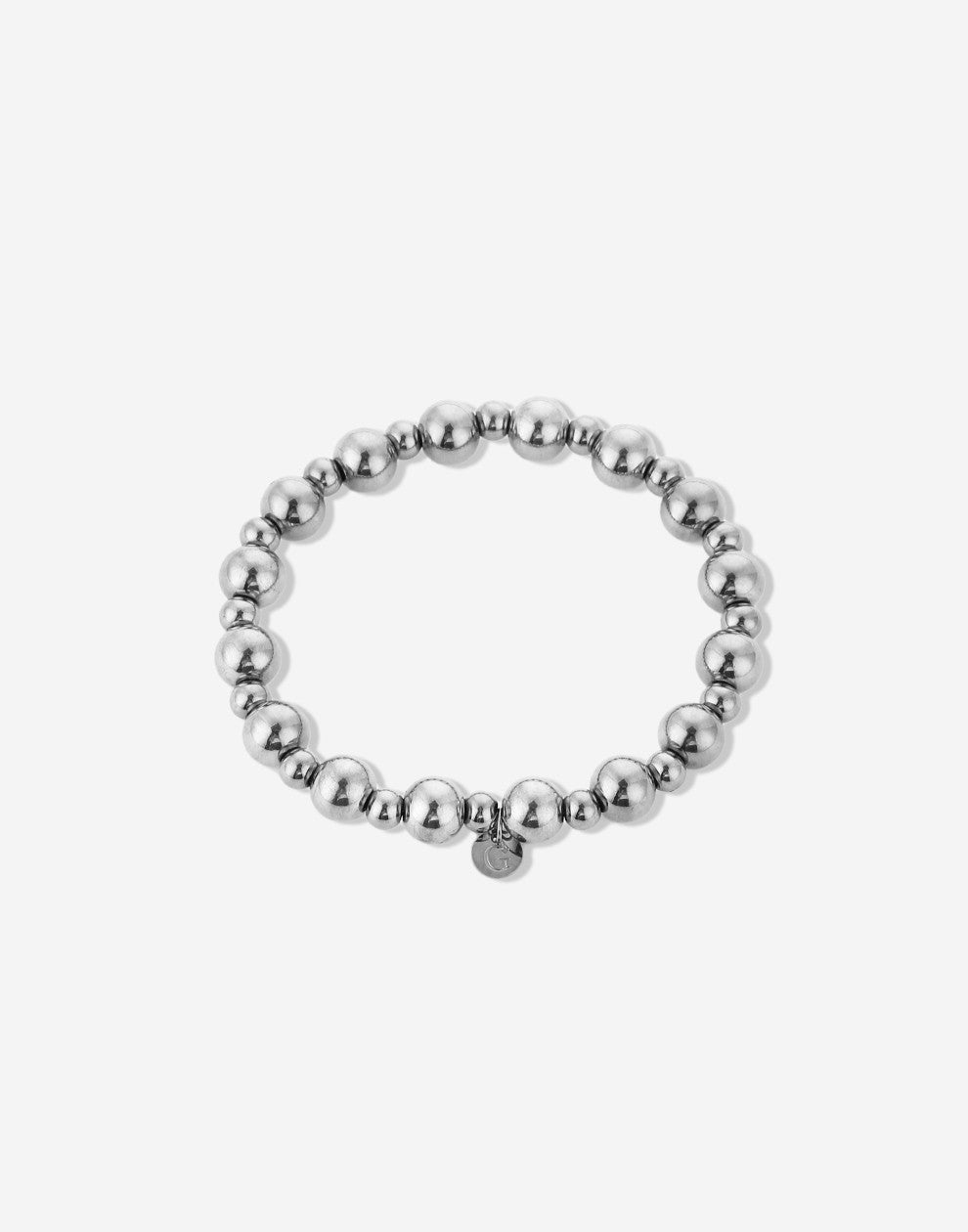 silver-colored ball bracelet