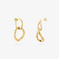 gold-colored link earrings 
