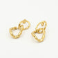 gold-colored link earrings 