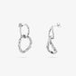 silver-colored link earrings 