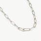 Paperclip schakelketting plat zilverkleurig