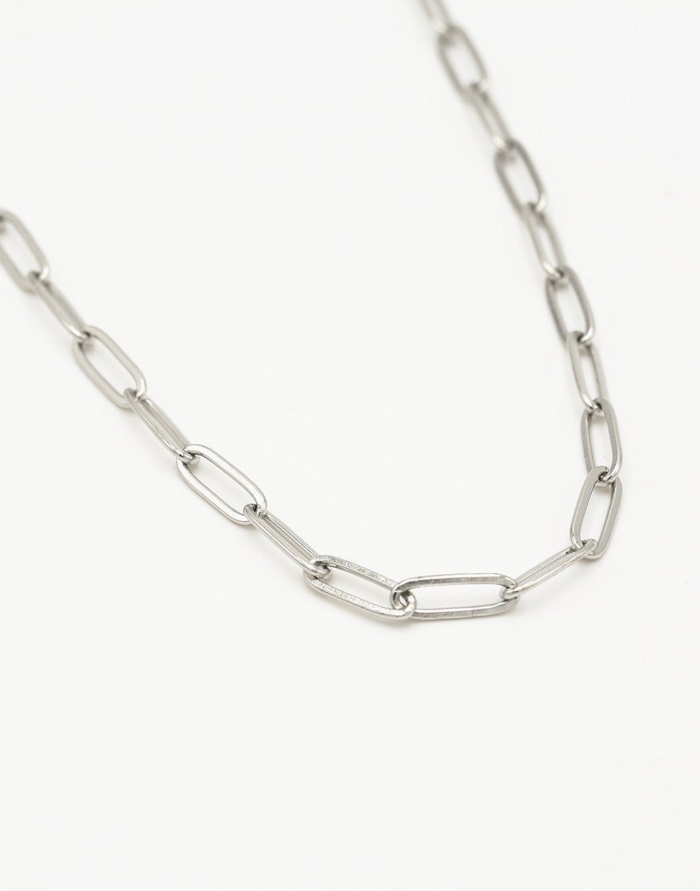 Paperclip schakelketting plat zilverkleurig
