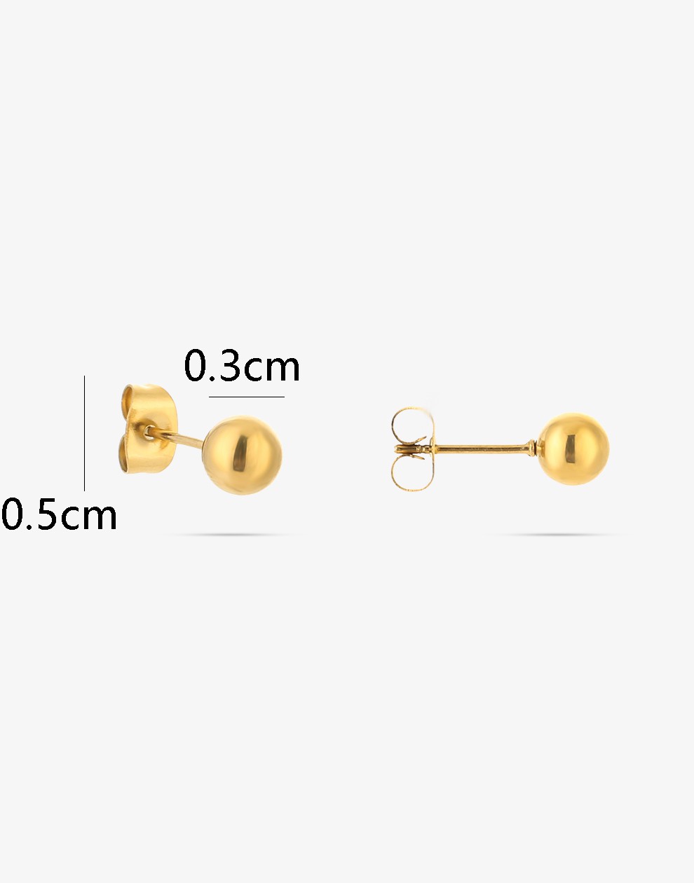 oorknoppen 4mm goudkleurig