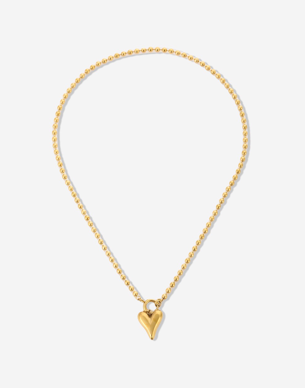 bolletjes ketting vintage hart goudkleurig