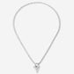 bolletjes ketting vintage hart zilverkleurig