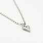 bolletjes ketting vintage hart zilverkleurig