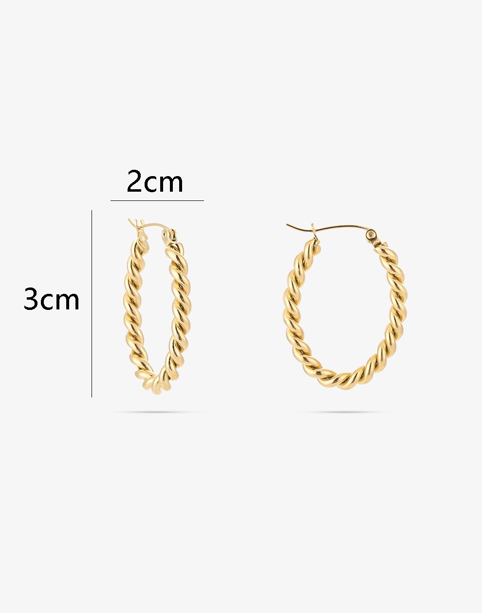 twisted hoops goudkleurig