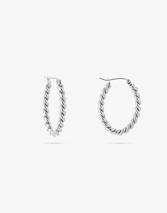 twisted hoops zilverkleurig
