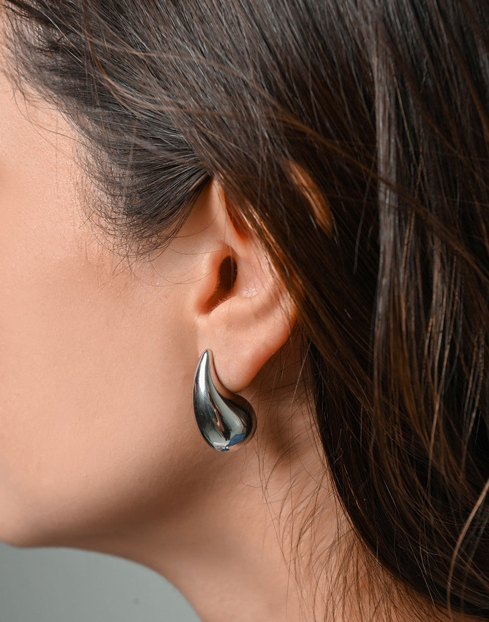drop earrings 2.5cm silver-colored