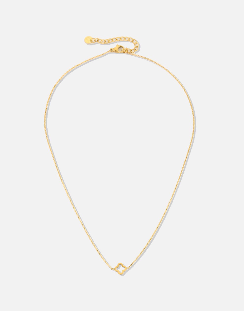 ketting open klavertje goudkleurig