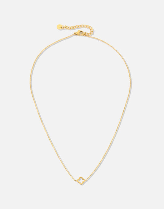 ketting open klavertje goudkleurig