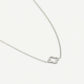ketting open klavertje zilverkleurig