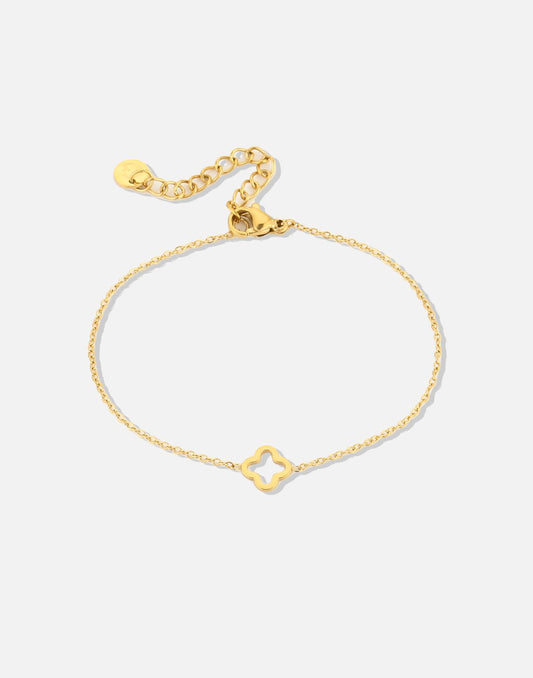 armband open klaver goudkleurig