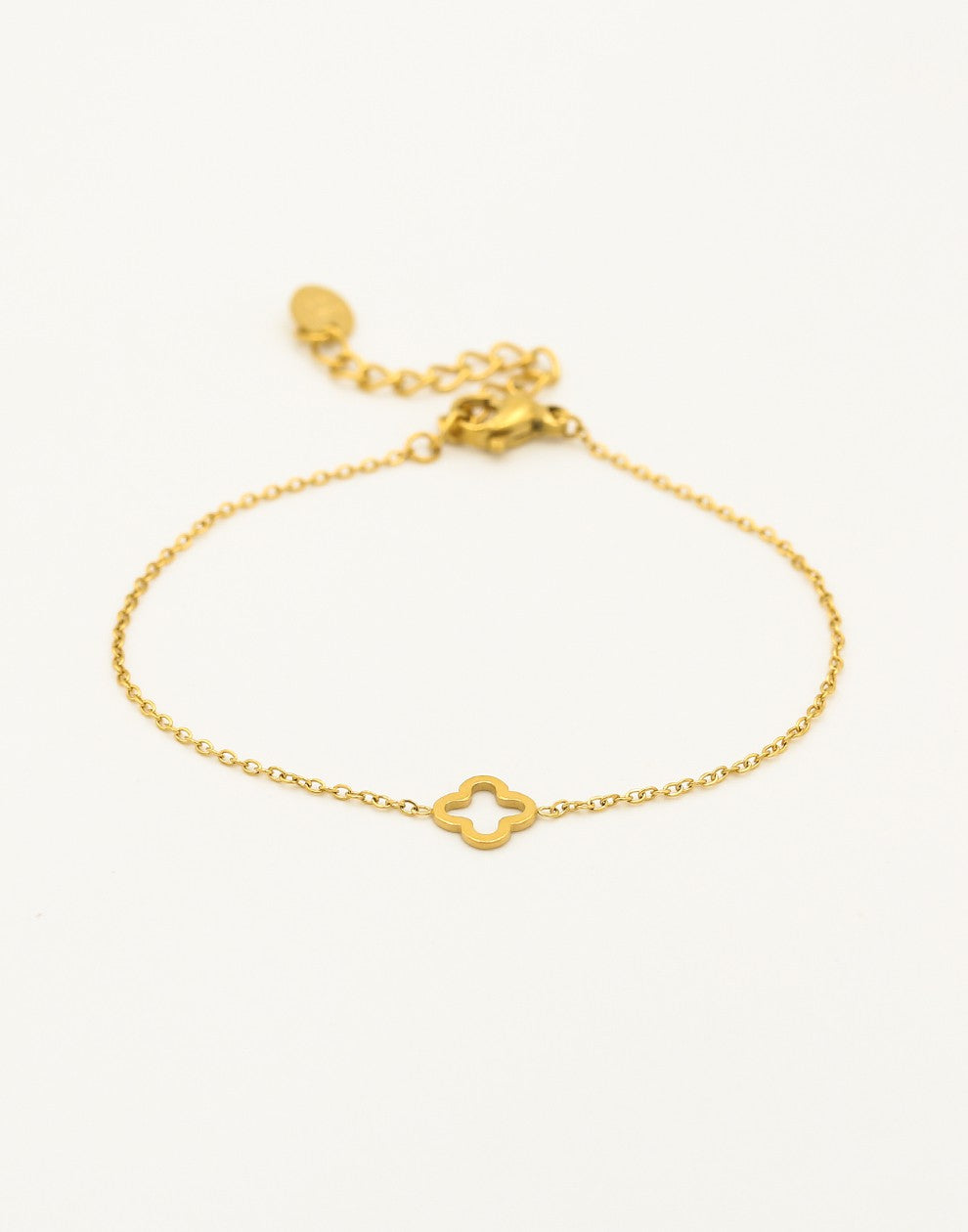 armband open klaver goudkleurig