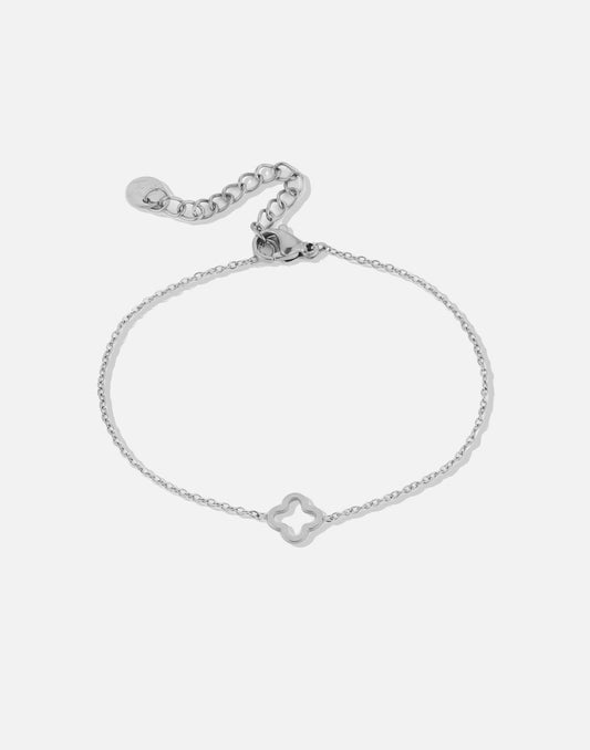 armband open klaver zilverkleurig