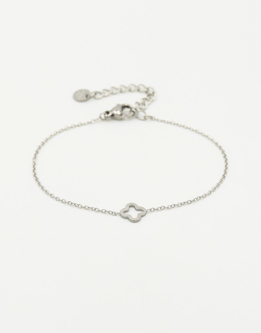 armband open klaver zilverkleurig