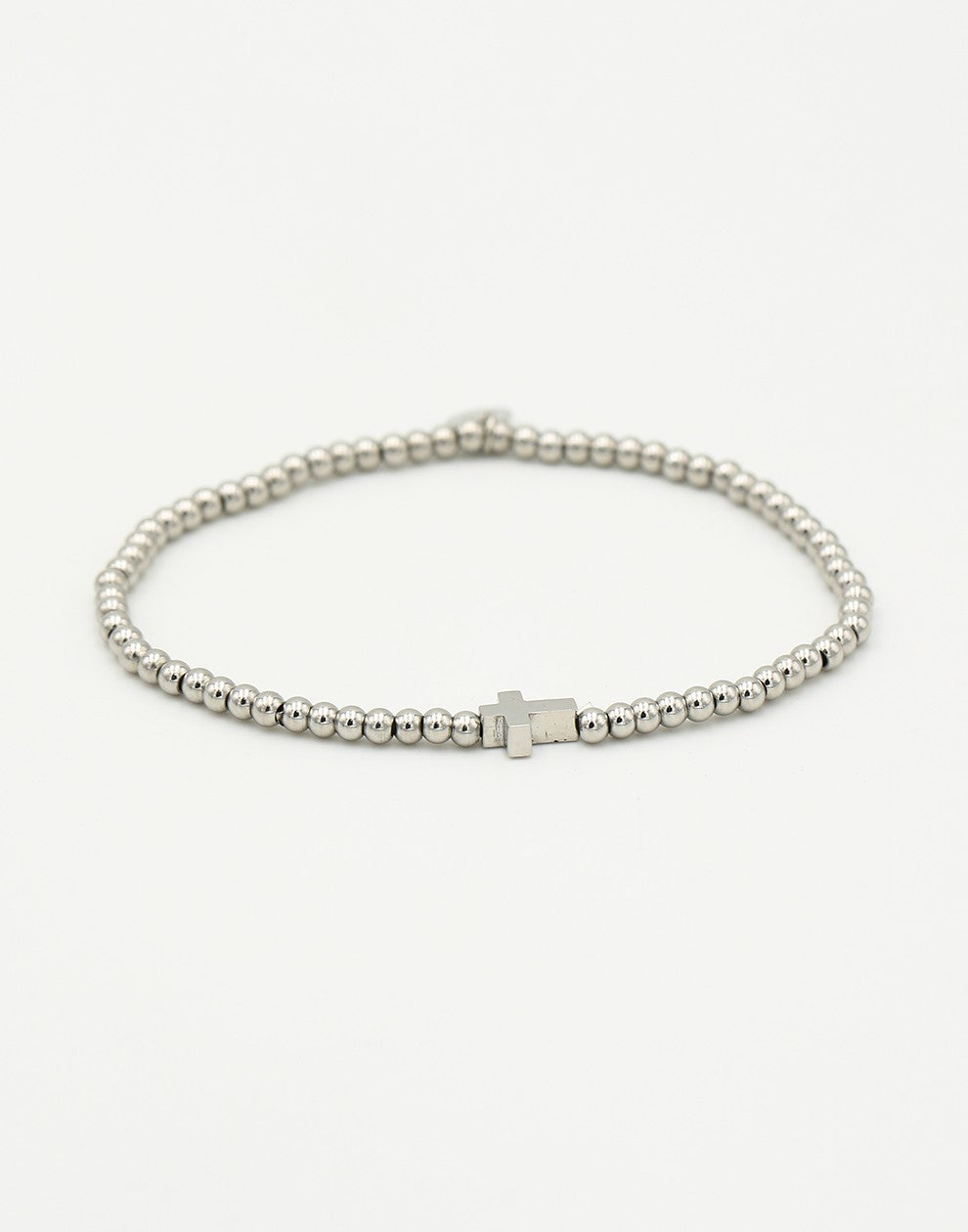 stretch bracelet cross silver-colored