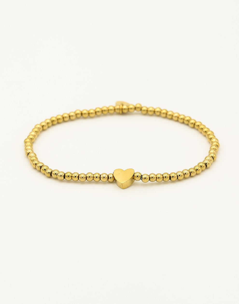 stretch armband hartje goudkleurig