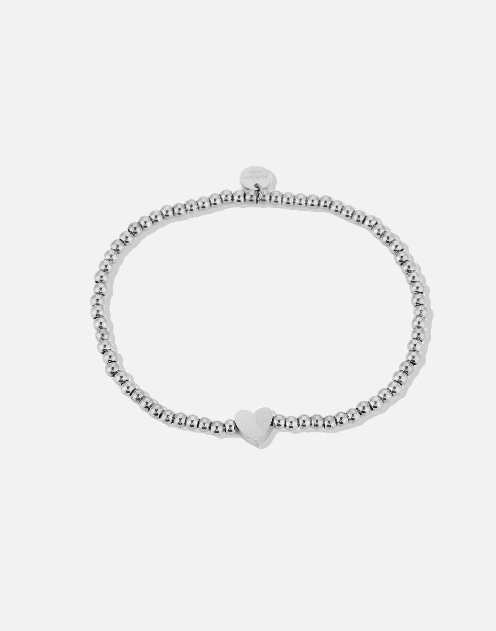 stretch armband hartje zilverkleurig