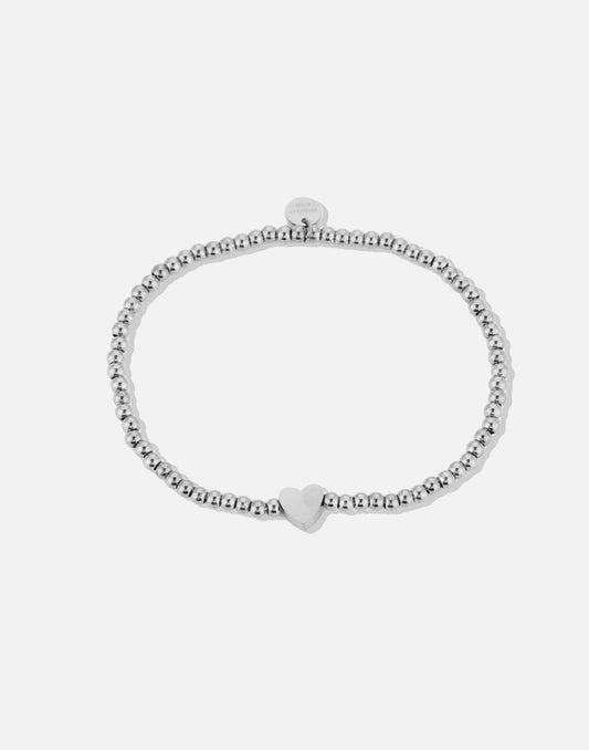 stretch armband hartje zilverkleurig