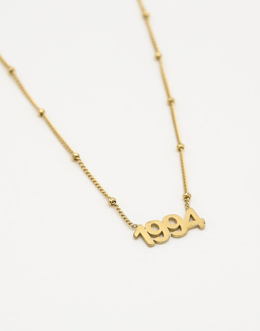 Ketting jaartal 1994 goudkleurig