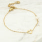 Bracelet open heart with gold-colored pearl