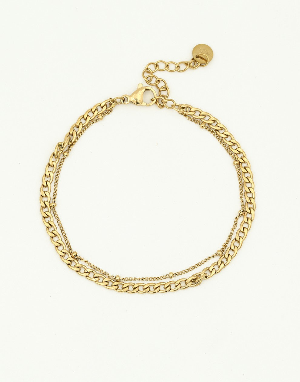Dubbele schakelarmband goudkleurig